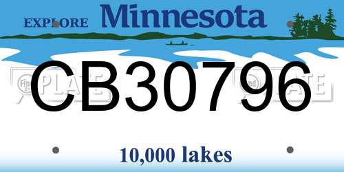 CB30796 Minnesota License Plate