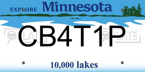 CB4T1P Minnesota License Plate