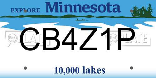 CB4Z1P Minnesota License Plate