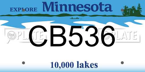 CB536 Minnesota License Plate