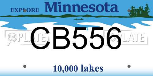 CB556 Minnesota License Plate