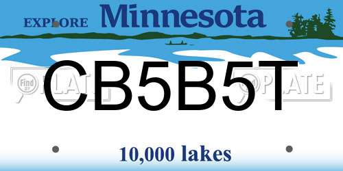 CB5B5T Minnesota License Plate