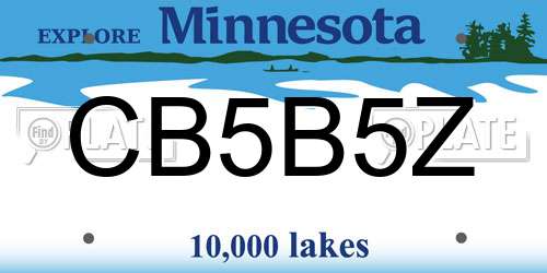 CB5B5Z Minnesota License Plate