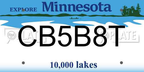 CB5B8T Minnesota License Plate