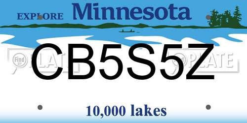 CB5S5Z Minnesota License Plate