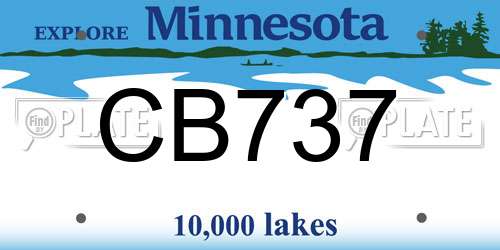CB737 Minnesota License Plate