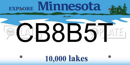 CB8B5T Minnesota License Plate
