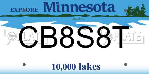 CB8S8T Minnesota License Plate