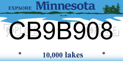 CB9B908 Minnesota License Plate