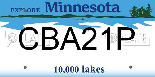 CBA21P Minnesota License Plate