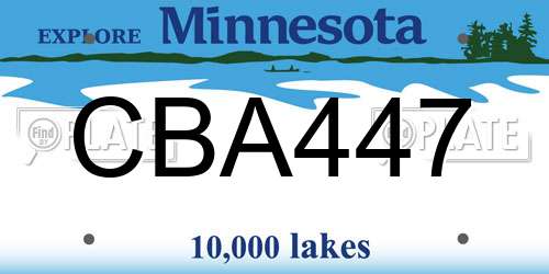 CBA447 Minnesota License Plate