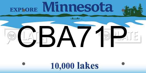 CBA71P Minnesota License Plate