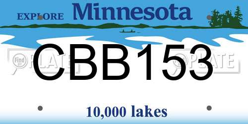 CBB153 Minnesota License Plate