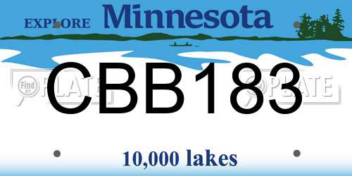 CBB183 Minnesota License Plate