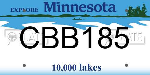 CBB185 Minnesota License Plate