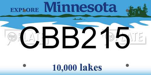 CBB215 Minnesota License Plate