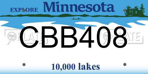 CBB408 Minnesota License Plate