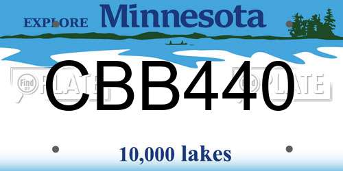 CBB440 Minnesota License Plate