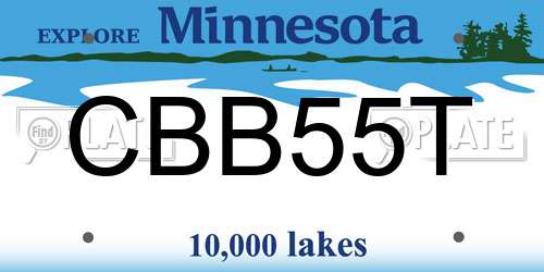 CBB55T Minnesota License Plate