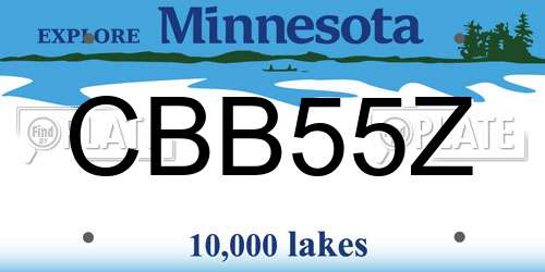 CBB55Z Minnesota License Plate