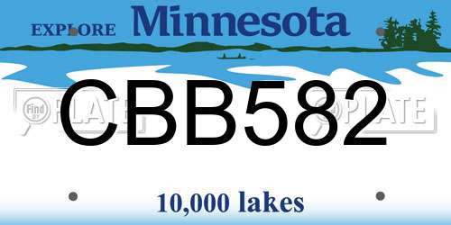 CBB582 Minnesota License Plate