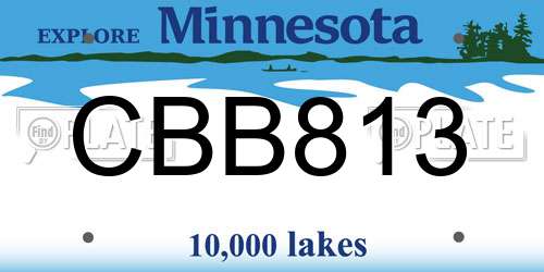 CBB813 Minnesota License Plate