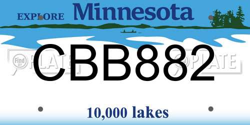 CBB882 Minnesota License Plate