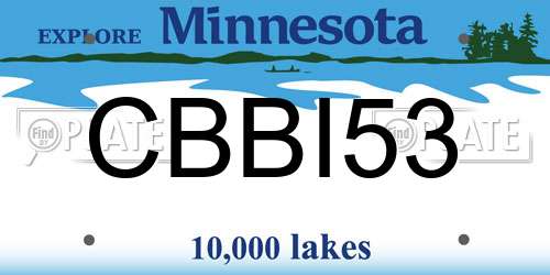 CBBI53 Minnesota License Plate