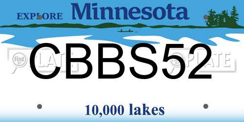 CBBS52 Minnesota License Plate