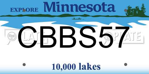 CBBS57 Minnesota License Plate