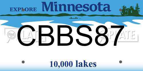 CBBS87 Minnesota License Plate
