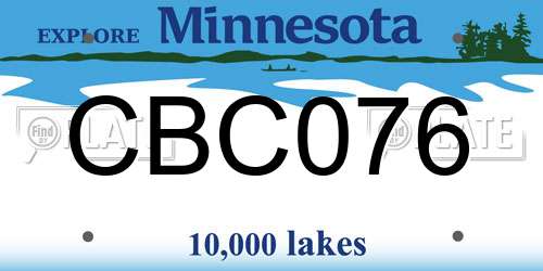 CBC076 Minnesota License Plate
