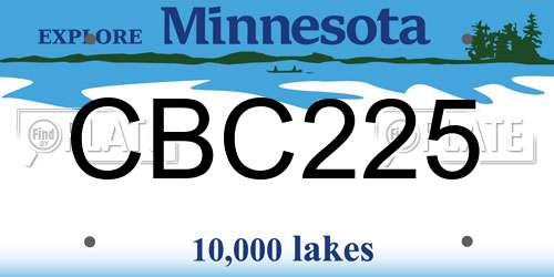 CBC225 Minnesota License Plate