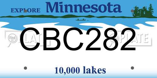 CBC282 Minnesota License Plate