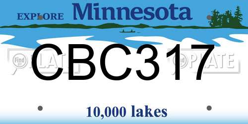 CBC317 Minnesota License Plate