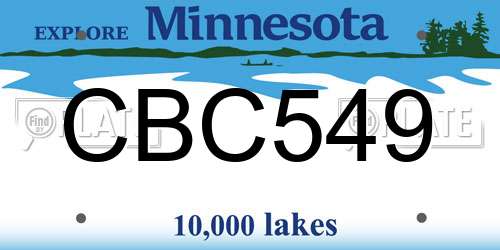 CBC549 Minnesota License Plate