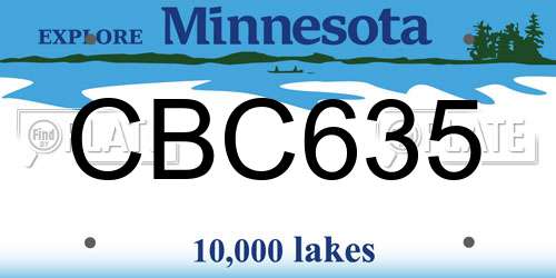 CBC635 Minnesota License Plate