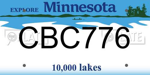 CBC776 Minnesota License Plate
