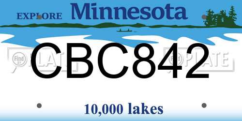 CBC842 Minnesota License Plate