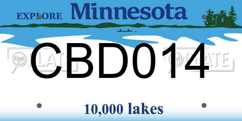 CBD014 Minnesota License Plate