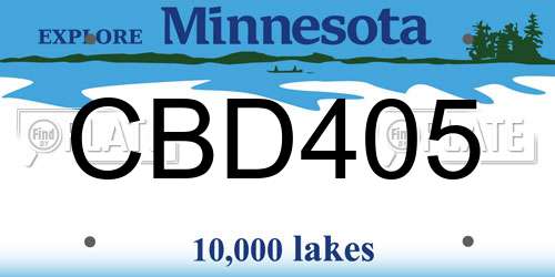 CBD405 Minnesota License Plate