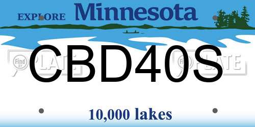 CBD40S Minnesota License Plate