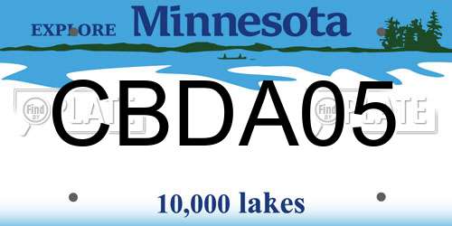 CBDA05 Minnesota License Plate