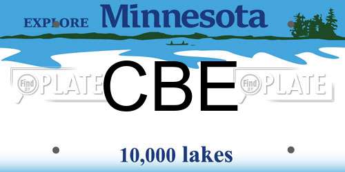 CBE Minnesota License Plate