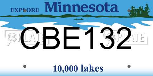 CBE132 Minnesota License Plate