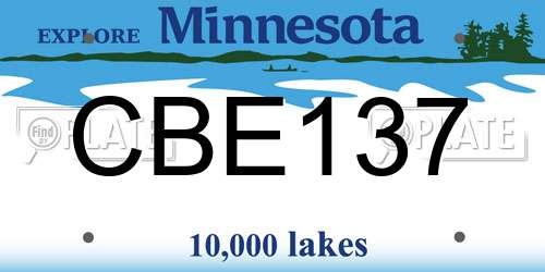 CBE137 Minnesota License Plate