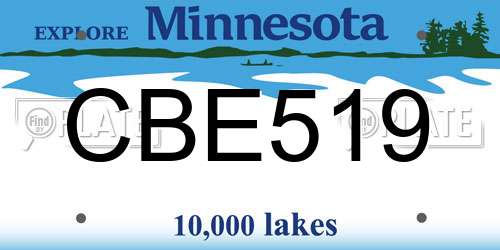 CBE519 Minnesota License Plate