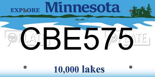 CBE575 Minnesota License Plate