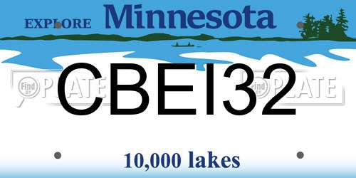 CBEI32 Minnesota License Plate