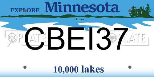 CBEI37 Minnesota License Plate
